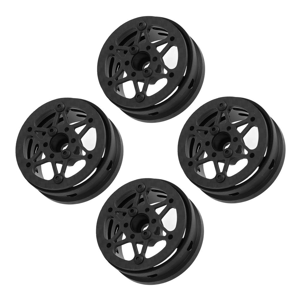 4PCS 1.9in Wheel Rims Carbon Fiber RC Beadlock Wheels Rims for Axial SCX10 1 10 RC Crawler for Gen8 for Gelande II for