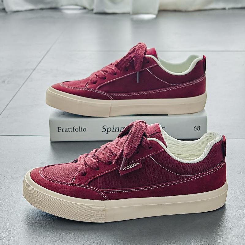 Men's Skateboard Shoes Summer Student Versatile Comfortable Anti Slip Casual Shoes Breathable Youth Wear-resistant Solid Color