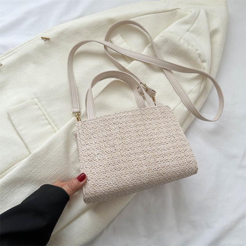 Trendy Woven Handbag With Chic Street Style Design For 2023 Summer бежевый