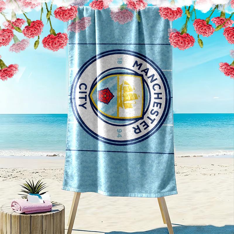 Manchester City Print Beach Towel, Large Soft Quick Dry Towel for Beach Camping Swimming