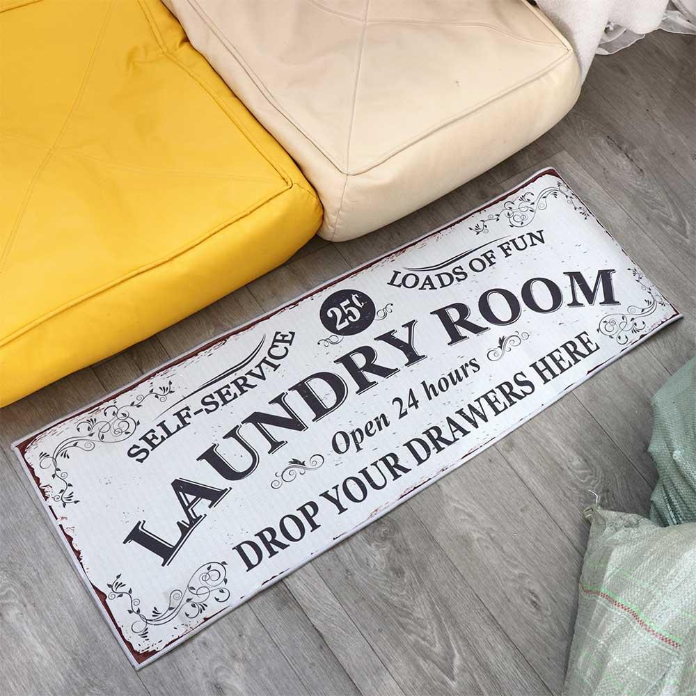 Anti-vegeting Loundry Floor Mat Rectangle Prádelna Koberec Příjemná k pokožce Prádelna Koberec Domácí dekorace