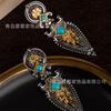 European Classical Ethnic Style Heavy Craftsmanship Earrings Light Luxury High-end Atmosphere Grand Court Medieval Relief