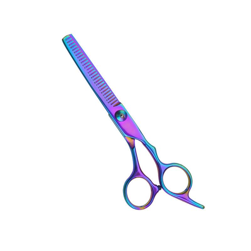 6-Inch White Hairdressing Scissors Set: Flat & Tooth Scissors for Adults and Kids