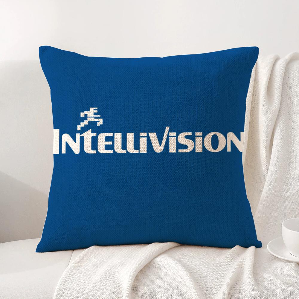 Fashion I-Intellivision Cushion Cover Natural Linen Organic Fabric Double-Sided Printing Sofa Home Decor Gift Pillow Cover