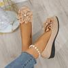 2026 New Summer  Women's Round Toe Flats Soft Sole Casual Shoes Pearl Floral Shallow Slip On Daily Outdoor Flats
