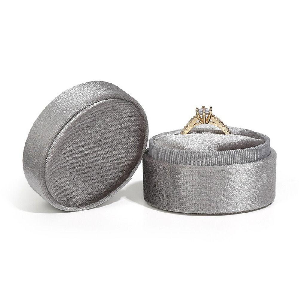 Single Oval Ring Box Velvet Material Jewelry Box New Velvet Ring Box