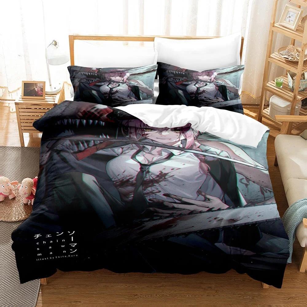 

3D Print Chainsaw Man Makima Bedding Set,Duvet Cover Bed Set Quilt Cover Pillowcase,King Queen Twin Size Boys Girls Adults EU King(240x220cm)