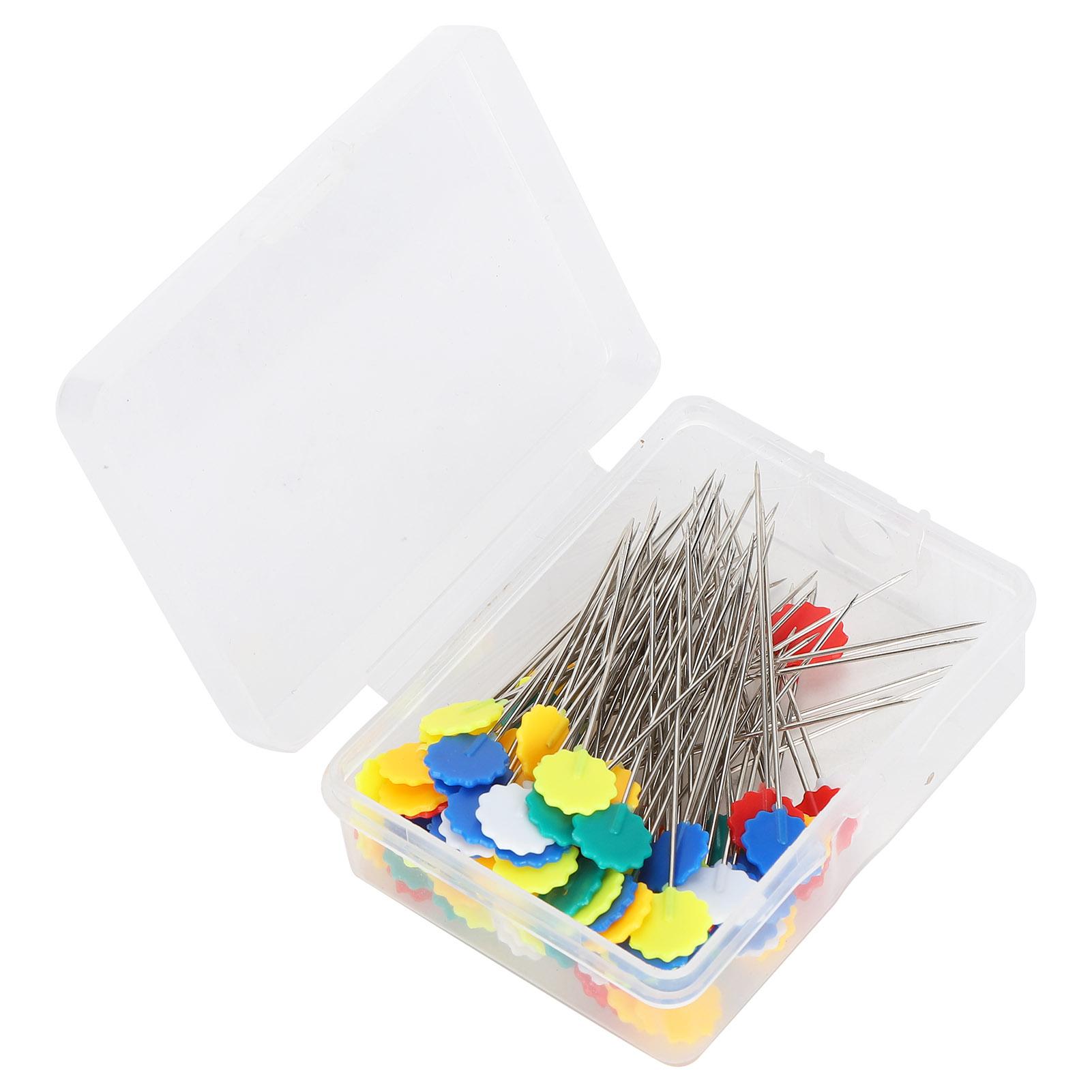 

100 шт. швейных булавок с цветочной головкой, плоские прямые булавки для квилтинга, для проектов по шитью своими руками № 1