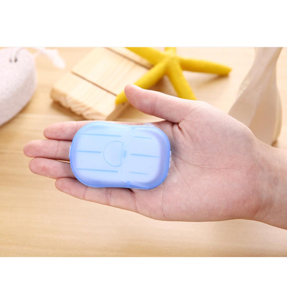 Travel Portable Disposable Soap Flakes with Storage Box Container 20Pcs Soap Papers Scented Foaming