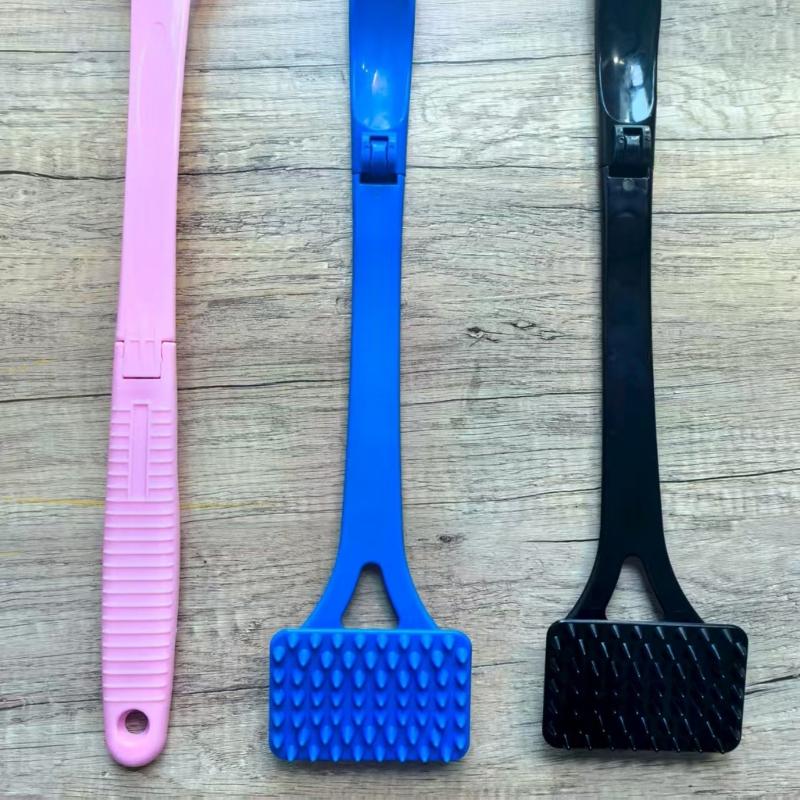 Extendable Collapsible Back Massage Multipurpose Body Scratcher For Humans Pets Gentle Bristles Ergonomic Handle