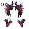 Feather Shawl Bracelet Set 1 Fake Collar with Wrist Ring Gothic Style Imitation Angel Wings Hollow Out Lace Unisex Model Stage Show Performance