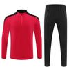 Mens Long Sleeve Half-Zip Sports Set Quick Dry Training Outfit Team Fitness Running