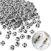 100Pcs Acrylic Football Shaped Beads With Crystals Elastic String For Creative Jewelry