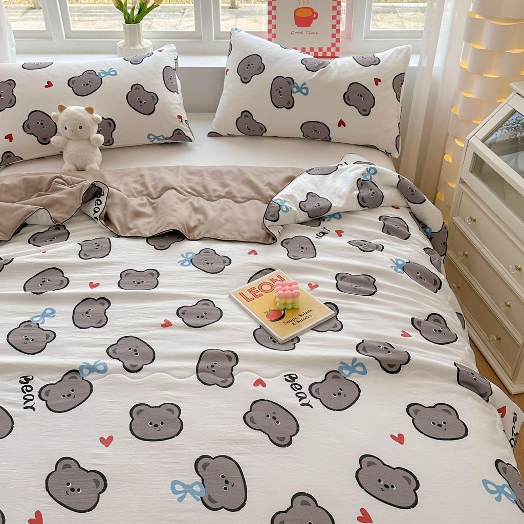 Tulip Bear Dog Rabbit Strawberry Fruit Pattern Printed Air Conditioner Quilt