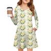 Girls' Long Sleeve Dress - Color Pocket Dress