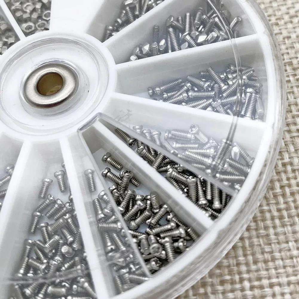 120/1000Pcs EyeGlasses Sunglass Repairing Tool Screws Nuts M1 M1.2 M1.4 M1.6 For Watches Glasswear Phone Tornillos