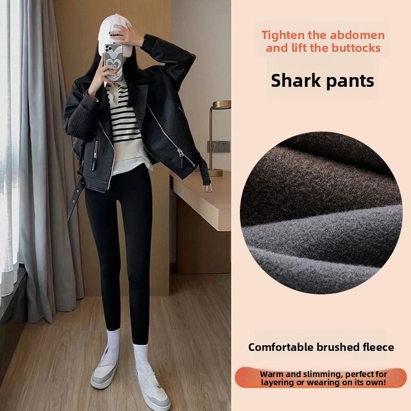 Extra Thick Cloud Fleece Shark Pants Leggings for Women Wearing Outside, Winter Plus Fleece Thick Pants Stretch Slimming Yoga Pants