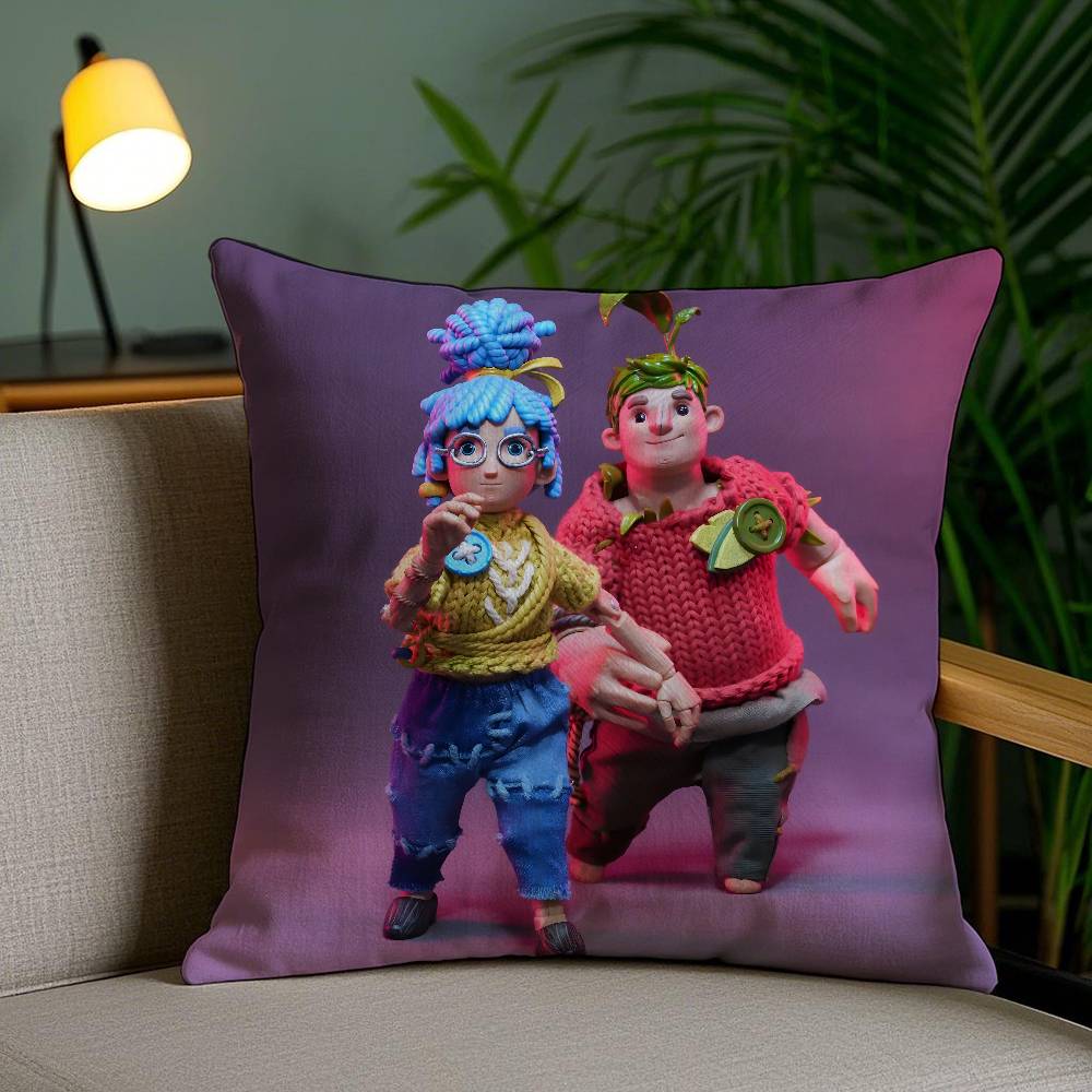 Kissenbezug Spiel It T-Takes Two Sofa Kurzer Plüsch Doppelseitiger HD-Druck Zimmer Home Office Geschenk Kissenhülle