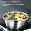 Stainless Steel Round Kitchen Cooking and Baking Kneading Bowl, Washing Fruit and Vegetable Bowl