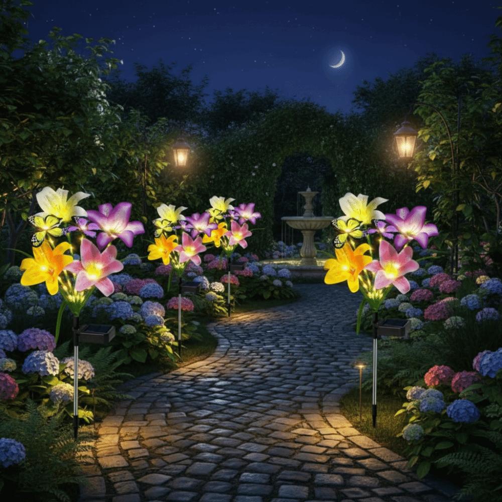 Butterfly Design Solar Garden Lights Waterproof LED Landscape Lamp Landscape Lighting