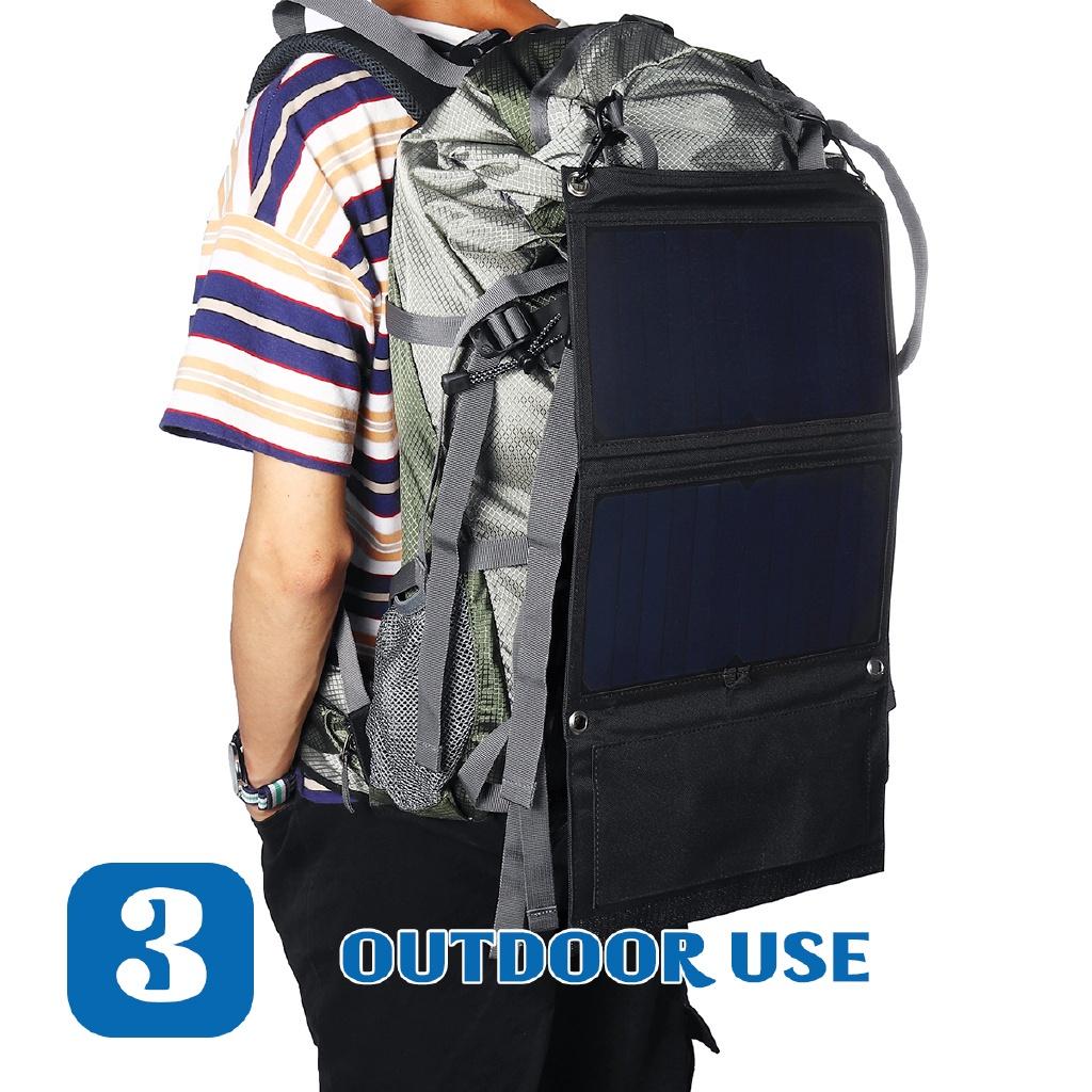 30W 5V Solar Panel Charger Foldable Solar Power Bank Dual USB Camouflage Backpack Camping Hiking for phone