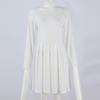 Women's Short Sleeve Dress Pleated Loose Swing Casual Dress With Pockets Knee Length Dresses