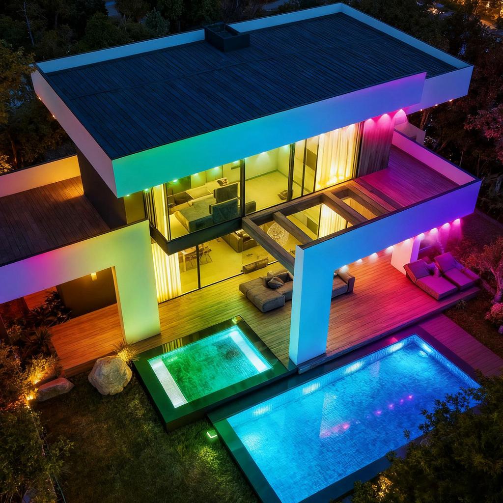 Home Permanent Outdoor Lights, LED Outdoor Lights With DIY Colors, IP67 Permanent Eaves Lighting For Christmas Halloween Festival Daily Decoration
