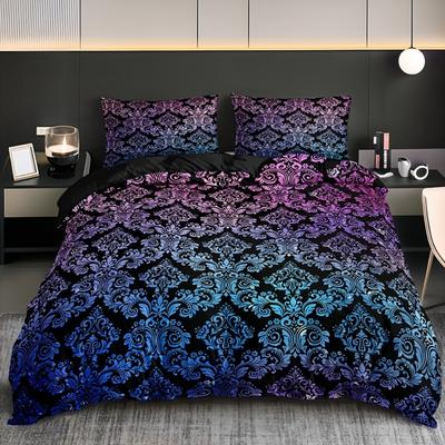 3pcs Bedding Set Black Bohemian Style Print Cozy Duvet Cover Set King Queen Twin Single Size Birthday Gift Adult Bedroom Decor