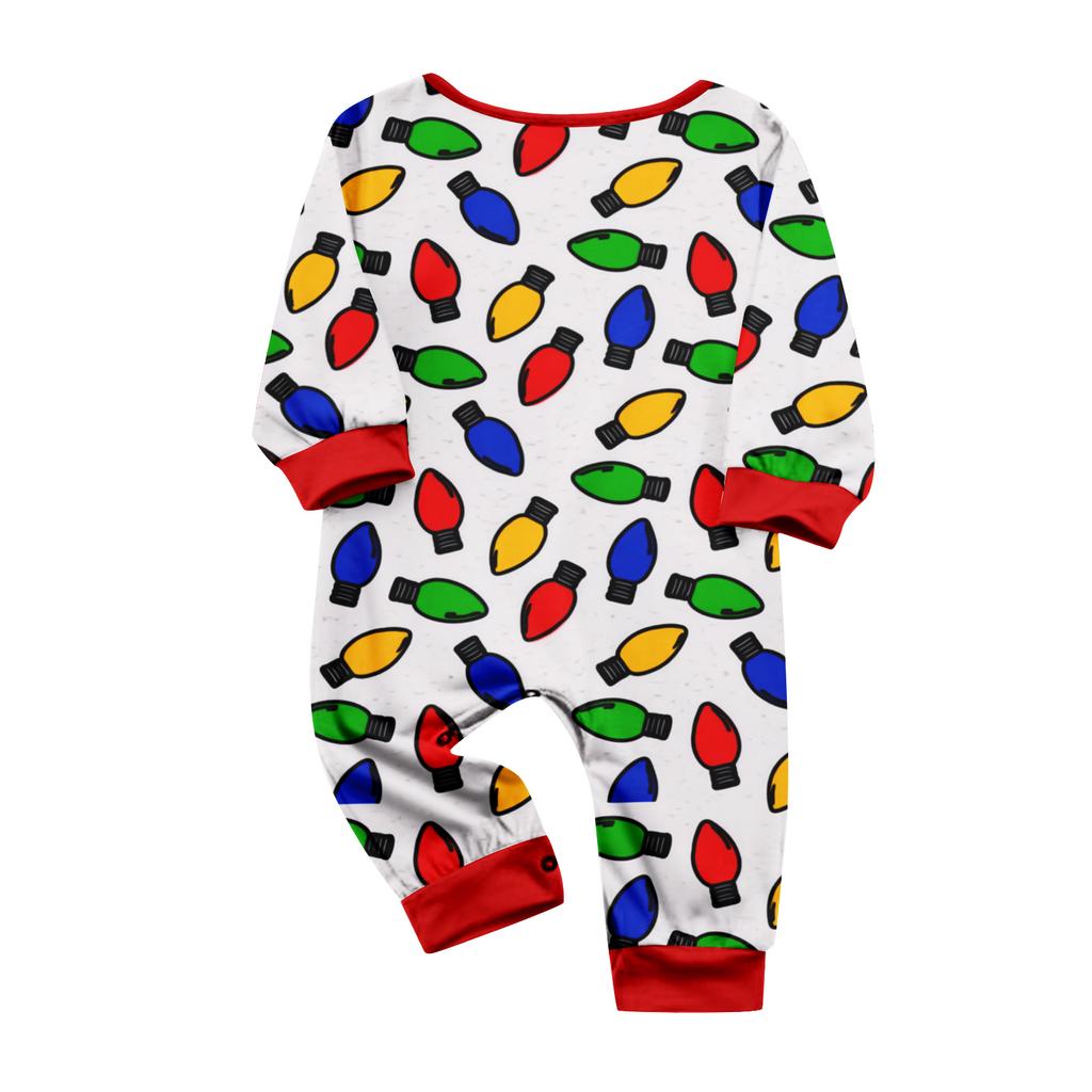 Matching Family Pajama Set Long Sleeve Round Neck Sleepwear for Women and Kids