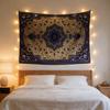 Boho Tapestry Wall Hanging Large Floral Mandala Polyester Textile Decor for Bedroom Living Room Bohemian Ethnic Wall Art