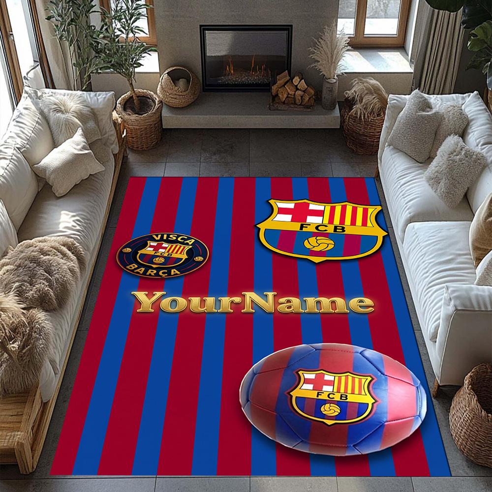 Fc Barcelona Personalized Text Carpet Perfect for Hallway Dormitory Dining Room Game Room Antislip Carpet Decorate Offices Best for Christmas