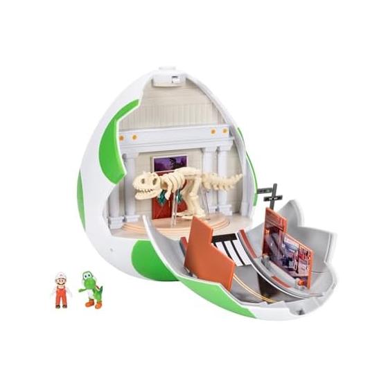 San-Ei Super Mario Galaxy Movie Basic Playset Yoshi s Egg TSM2-13 with Fire Mario and Yoshi Minifigures