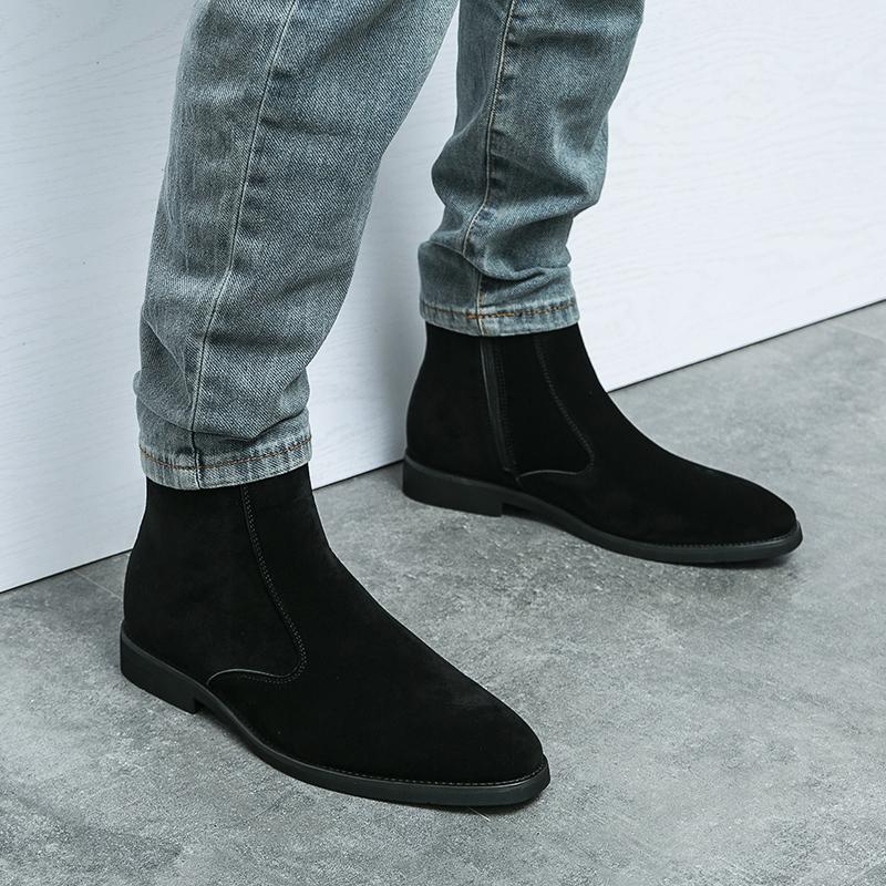 Nuovo Arrivo Stivali in Pelle Scamosciata Nabuk Uomo High Top Tendenza Stivali Retro Personalità Moda Uomo Casual Chelsea Stivaletti Invernali alla Caviglia