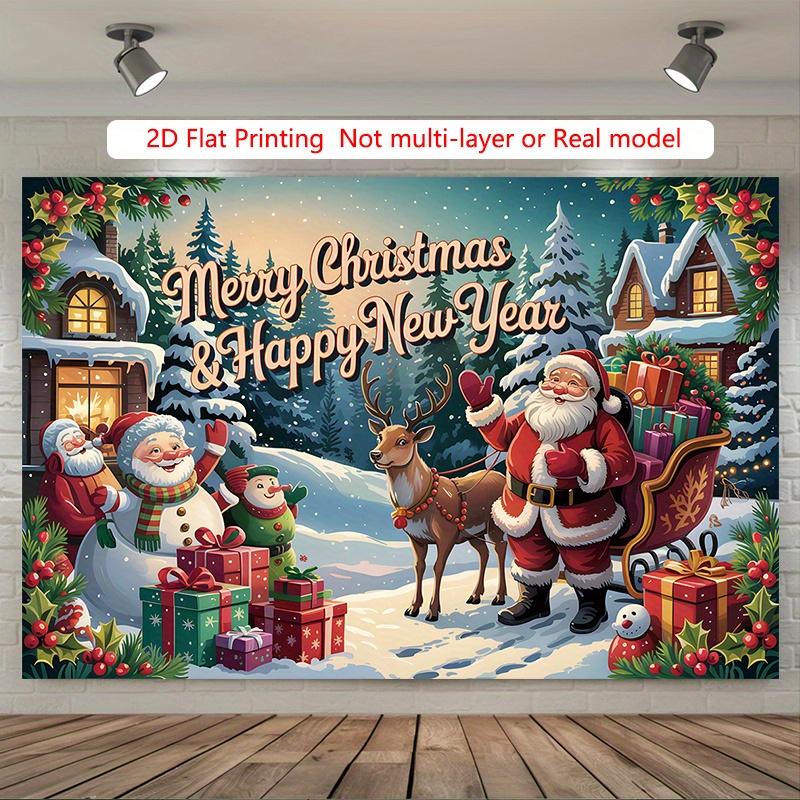 Party Backdrop Christmas Flat Piece Festive Scene Made Event Photo Background Party Decor