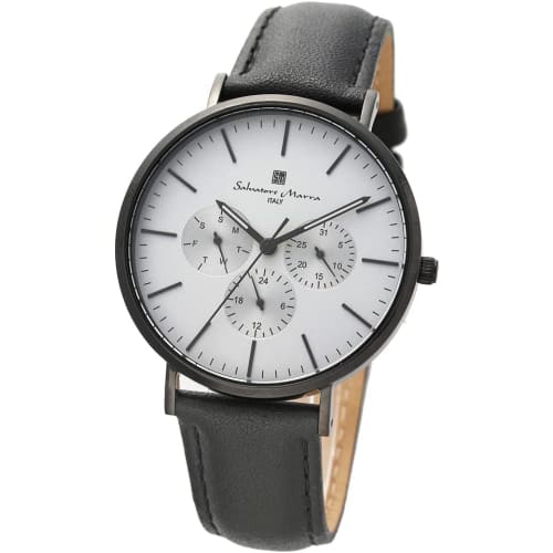 

Salvatore Marra Stainless Steel Multi-Calendar SM22102-BKGY Men s