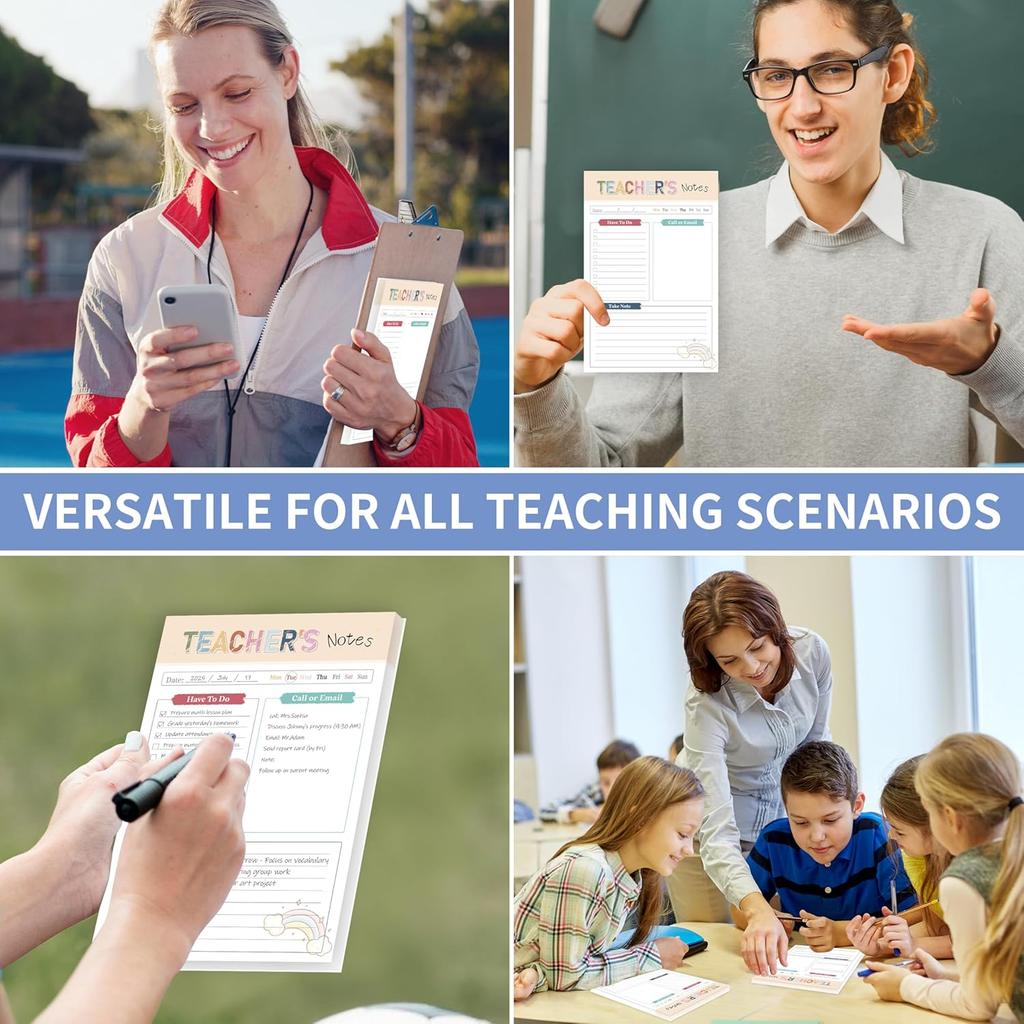 Teacher Notepad - To Do List Notepad, Teacher Appreciation Gifts Planner, 50 Sheets, 5.6 x 8.3 Inches Tear-Off Notepads for Stationery Must-Have