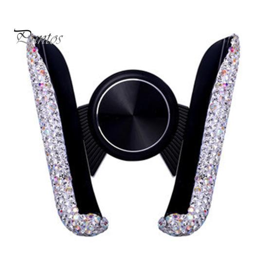 

Мини-гибкий стабильный блестящий горный хрусталь автомобильный держатель для телефона с вентиляционным отверстием подставка белый