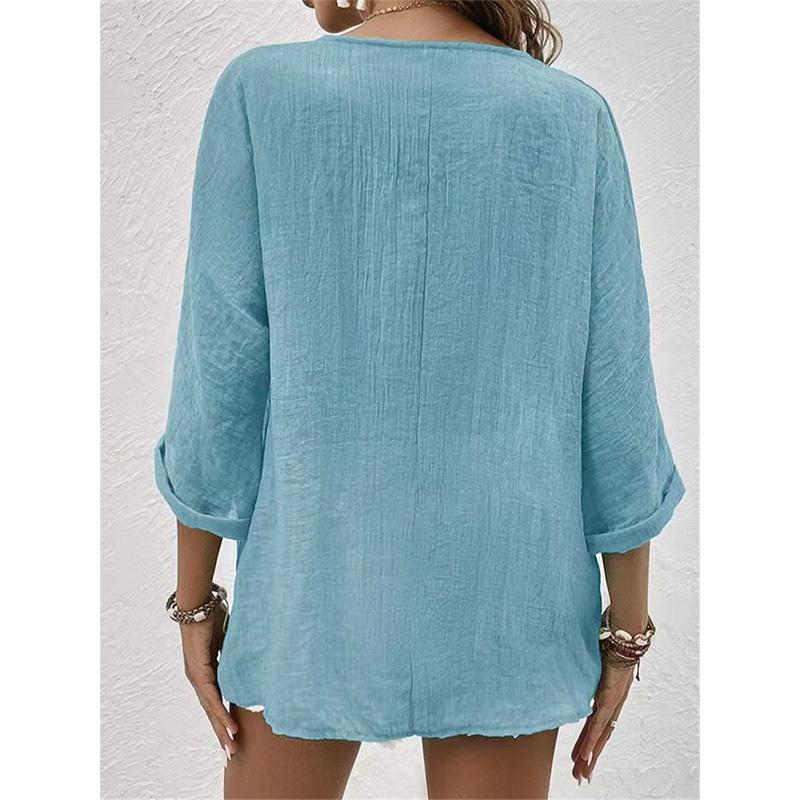 Neuer Damen Chiffon Cardigan V-Ausschnitt Knopf Langarm Leicht Casual Oberteile