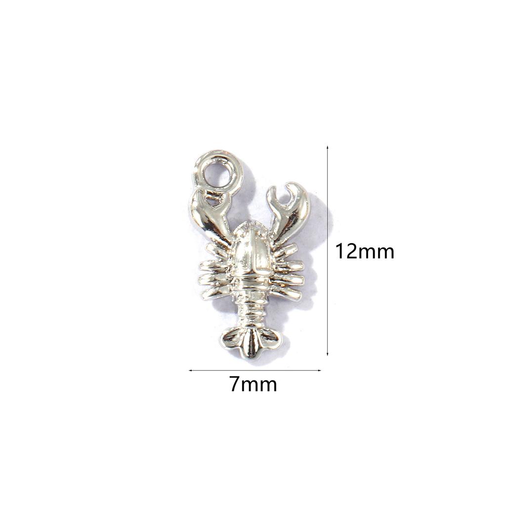 2 Pcs Ocean Jewelry Charms Goldfish Whale Lobster Clear Cubic Zirconia Brass Pendants For Diy Necklace Bracelet Making Findings