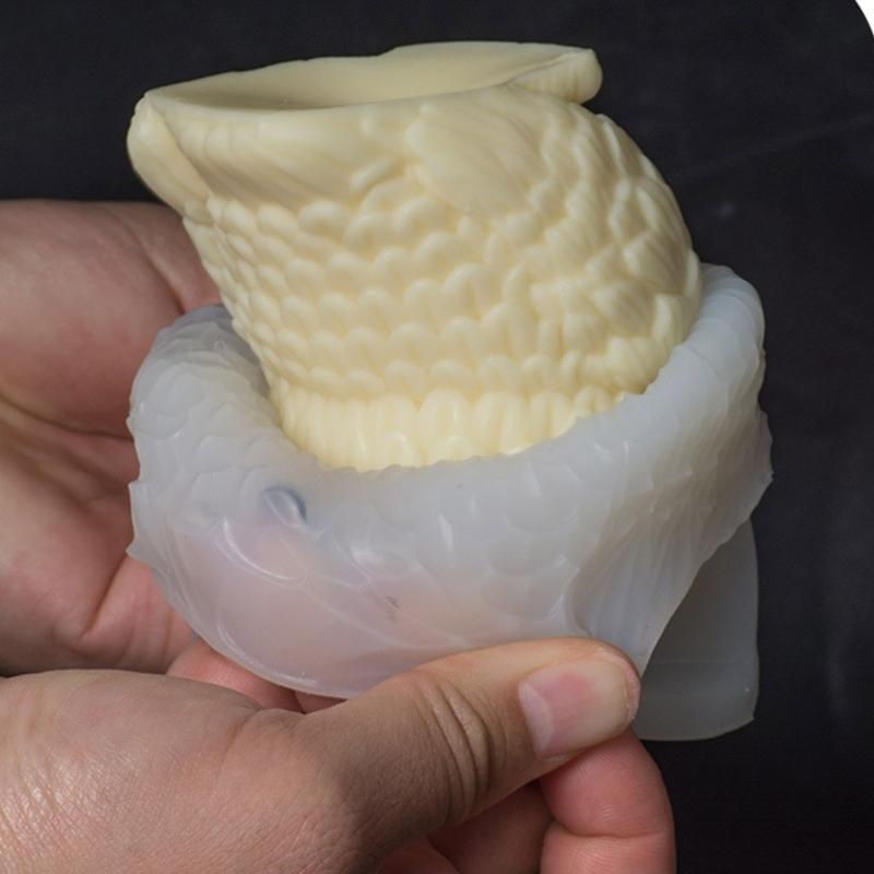 Flexible Silicone Mold Realistic Owl Figurine Candle Crafting Mould Animal Theme Epoxy Resin Mold for Handmade Crafts