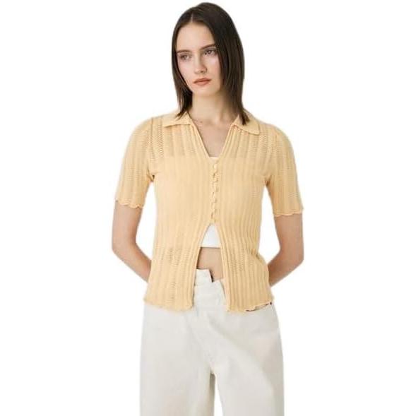 [Mousy] COTTON KNIT OPENWORK Cardigan