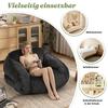 Bean Bag Chair for Adults, Fluffy Corduroy Lounge Chair, Vacuum-Packed and Assembly-Free, for Living Room, Bedroom, Balcony(Dark Grey)