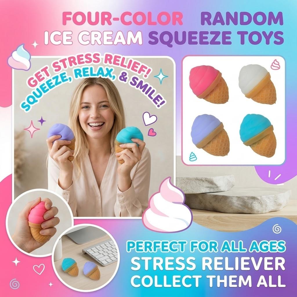 Ice Cream Shape Toy - Cute And Fun Ice Cream Designs Provide A Pleasant Sensory Experience For Stress Relief.12pcs(Random Color)