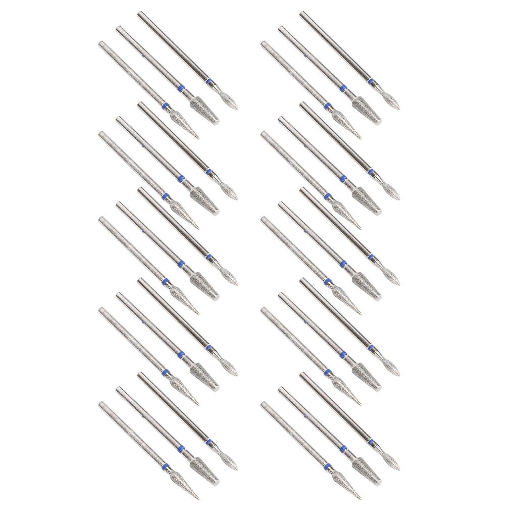 30 szt. Frezów do paznokci Pakowane indywidualnie Stal nierdzewna Manicure Usuwanie skórek Zestaw frezów do paznokci