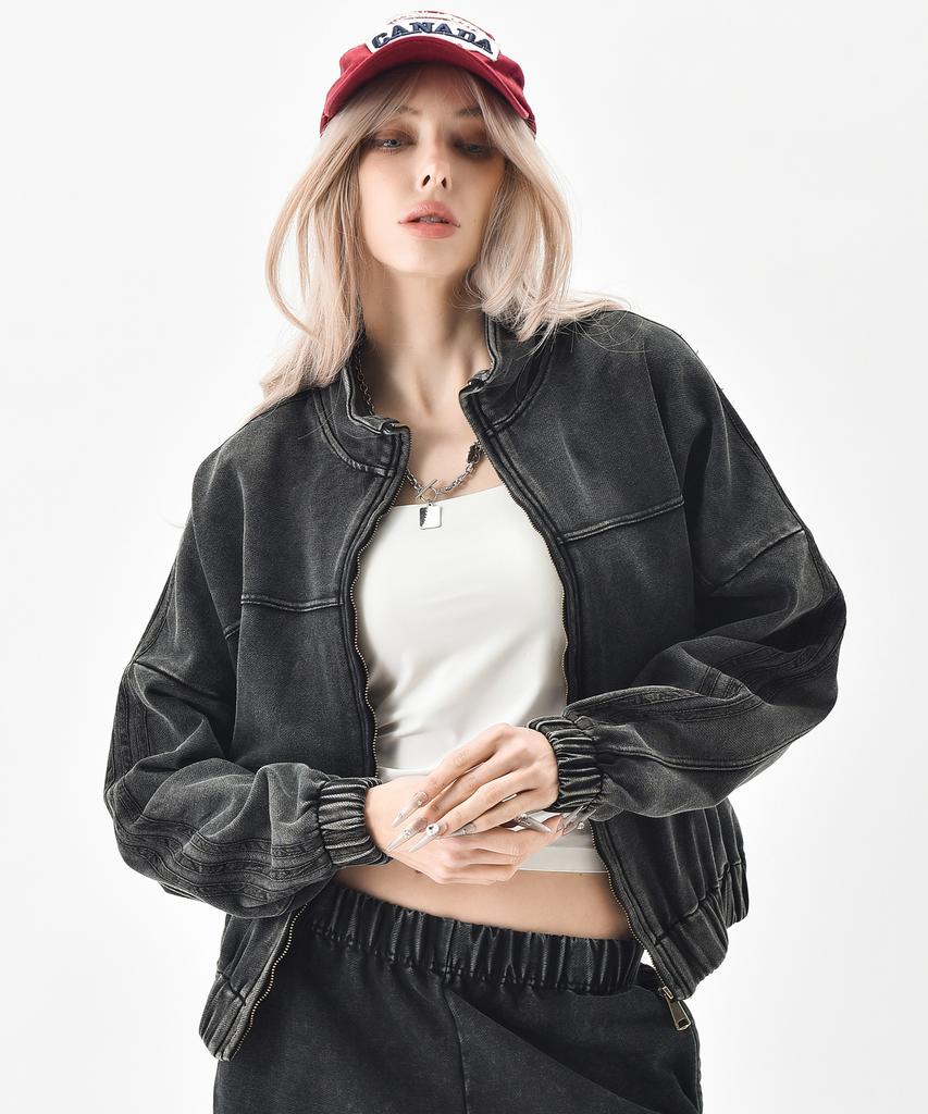 REEMNIK Pigment High-Neck Zip-Up Jacket [2 Colors]