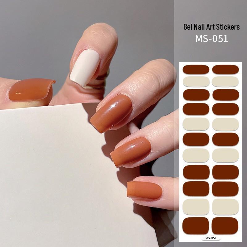 New Style Red Book Gel Nail Stickers: Semi-Western, Korean No-Bake Nail Art