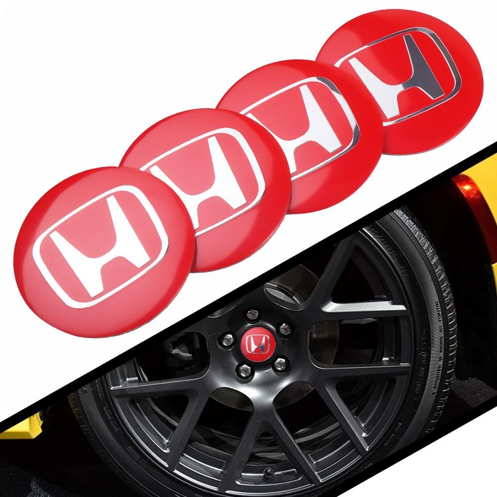 56/60mm Car Wheel Hub Center Cap Aluminum Metal Logo Stickers For Honda Mugen Power Civic Accord Odyssey City CRZ CRV Spirior