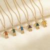 Neue Süße Geburtsstein Kinderform Halskette Kupfer Goldfarbe Partner Halsband Zirkon Personalisierte Lange Kette Choker Täglich