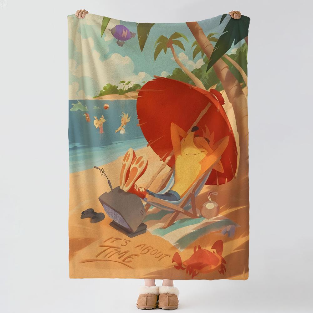 game C-Crash Bandicoot-T Throw Thick Comfort Flannel Quilt, Multi-scene Use Indoor Outdoor Daily Nap