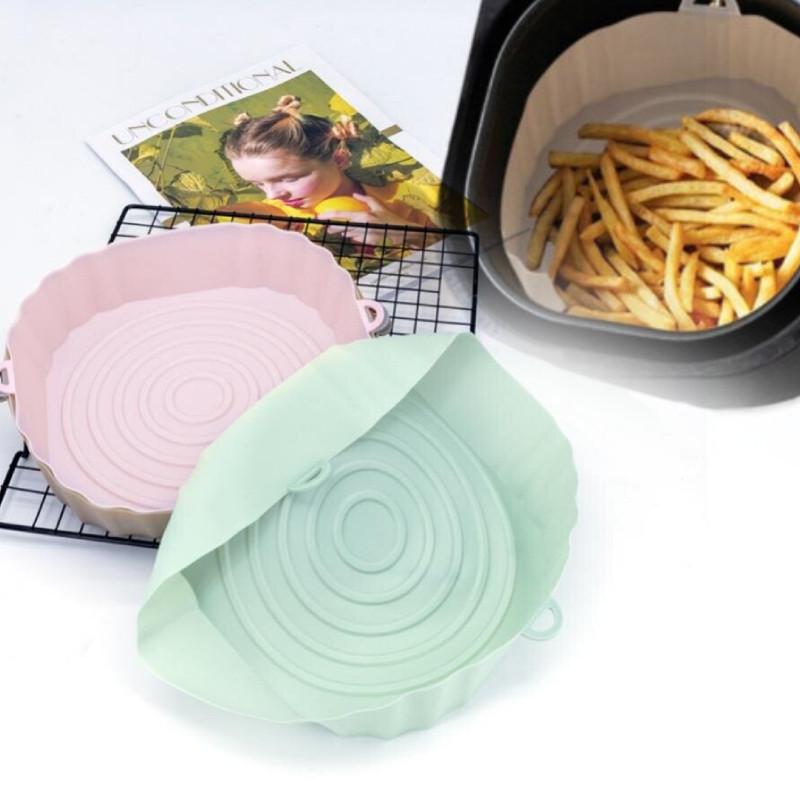 Silicone Air Fryer Basket Multifunctional Barbecue Mat Kitchen Oven Tray Baking